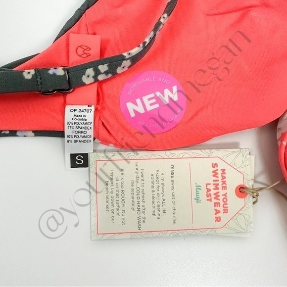 Maaji Bouquet Twister Multicolor Reversible Bralette Bikini Top - Picture 8 of 9